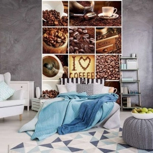 Coffee themed living room wall mural - 10448A - Img 2