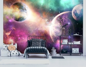 Glamorous landscape of planets and stars in the universe wall mural - 13865 - Img 3