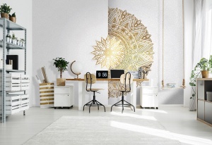 Boho style Mandala gold 3D effect wall mural - 14153 - Img 3