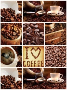Coffee themed living room wall mural - 10448A