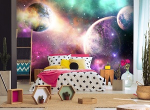 Glamorous landscape of planets and stars in the universe wall mural - 13865 - Img 5