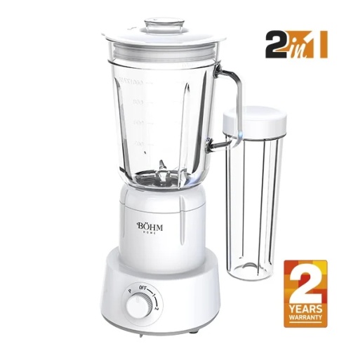 Blender 2 în 1 cu cupe din plastic și sticlă, 350 W , Material Fără BPA, BÖHM BM5010