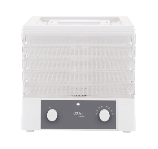Deshidrator-uscator de alimente GALLET LAPALISSE DES121, 250 W, 5 niveluri, gri cu alb