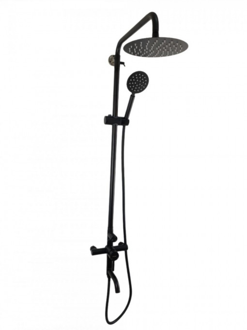 Coloana de dus Mixxus SUS-009-J NEGRU, 120 cm baterie si para, monocomanda, furtun flexibil