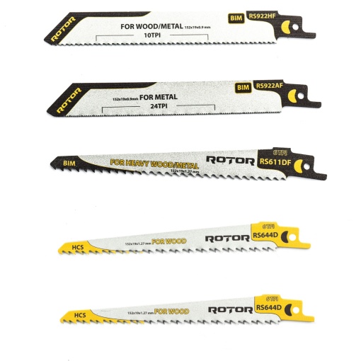 Set 5 Panze fierastrau sabie pentru Lemn/Metal ROTOR RSS1