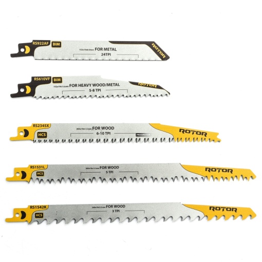 Set 5 Panze fierastrau sabie pentru Lemn/Metal ROTOR RSS2