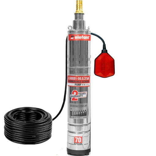 Pompa submersibilă Elefant cu plutitor 3.5QGD1-50.0.37F, 25 L/min , 370 W