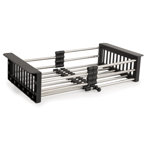 Scurgator extensibil 41x27 cm, negru pentru chiuveta, FLEKO