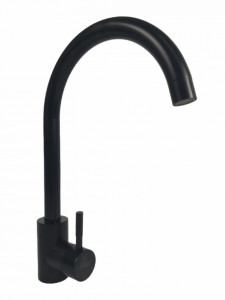 Baterie bucatarie MIXXUS SUS-011-2 BLACK din otel inoxidabil, Monocomanda, Racorduri incluse - Img 1