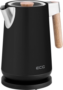 Fierbator electric ECG RK 1768 Strix Timber Black, 1.7 litri, 2200 W, otel inoxidabil si elemente din lemn - Img 1