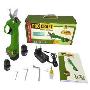 Procraft ES16Li, foarfeca cu acumulator pentru crengi, 16 V, 2Ah, Autonomie 4 ore - Img 1