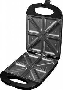 Sandwich maker XXL ECG S 4232 Family Black, 1200 W, 8 sandvisuri triunghiulare simultan - Img 3