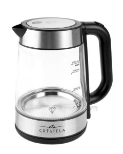 Cana fierbator din sticla ETA Crystela 6153, 1,7 L, 2200 W, iluminare LED albastra - Img 1