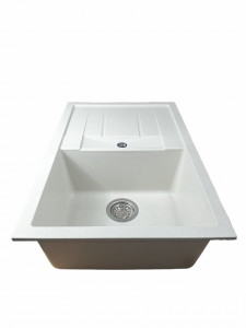 Chiuveta de bucătărie Elefant Premium Troya 7850 , Alb 776x496 mm - Img 3