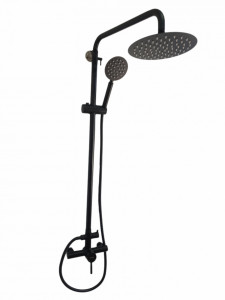 Coloana de dus MIXXUS SUS-003-J BLACK 20 cm baterie si para, monocomanda, furtun flexibil - Img 1