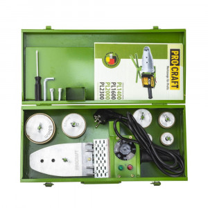 Plita PPR Procraft PL1600, 800 W, bacuri 20 25 32 40 50 63 mm, ciocan de lipit tevi PPR - Img 1