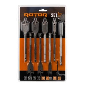 Set burghie plate pentru lemn 9 buc 10-25mm ROTOR RBP9 - Img 2