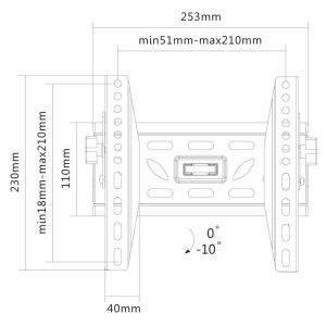 Suport TV GoGEN M, diagonala 23"-42" (58 - 106 cm), inclinare 0°-10°, 50 kg, VESA - Img 2