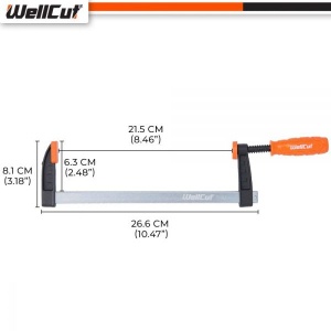 WC-FC1240 WELLCUT Woodworking Bar Clamp F-Style 120X400 Force 320 kg - Img 2