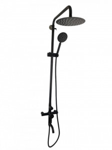 Coloana de dus Mixxus SUS-009-J NEGRU, 120 cm baterie si para, monocomanda, furtun flexibil - Img 1
