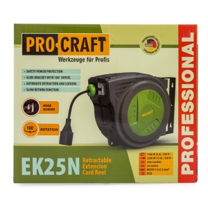 EK25N Cablu prelungitor cu tambur automat 25 metri PROCRAFT - Img 2
