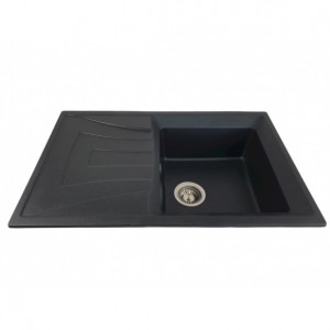 MIXXUS HB8104-G226 NEGRU, chiuveta bucatarie dreptunghiulara din granit - Img 2