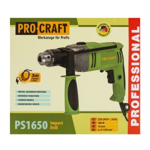 PS1650 Masina de gaurit cu percutie ProCraft, produsul contine taxa timbru verde 2.5 Ron, 3.23 kg - Img 9