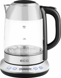 Cana electrica fierbator ECG RK 1781 glass, 1.7 L, 2200 W, 5 setari de temperatura - Img 1