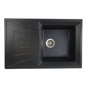MIXXUS HB8104-G226 NEGRU, chiuveta bucatarie dreptunghiulara din granit - Img 1