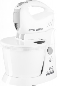 Mixer de mana cu bol rotativ ECG RSM 4052, 400 W, 3.5 L, 5 viteze, functie Turbo, alb - Img 1