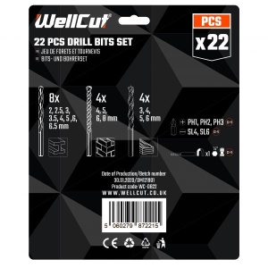 WC-DB22 Wellcut BIT SET 22PCS DRILL & SCREWDRIVER SET - Img 4