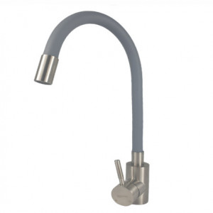 Baterie bucatarie MIXXUS SUS-011 REFL GRAY din otel inoxidabil, Monocomanda, Racorduri incluse - Img 3