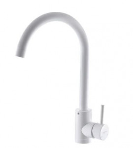 Baterie bucatarie MIXXUS SUS-011WHITE din otel inoxidabil, Monocomanda, Racorduri incluse - Img 2