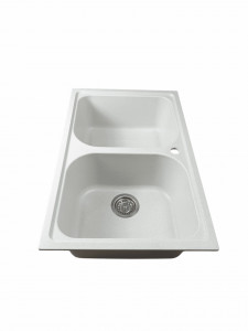 Chiuveta de bucătărie Elefant Premium Equatoria, Alb, 785x490 mm - Img 4