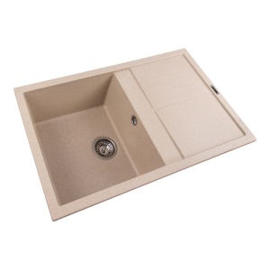 Chiuvetă din compozit de granit pentru bucătărie SAFARI BEJ ELEFANT PREMIUM 7850 SELENA - Img 6