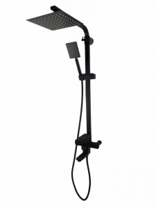 Coloana de dus Mixxus KUB-009-J NEGRU, 120 cm baterie si para, monocomanda, furtun flexibil - Img 4