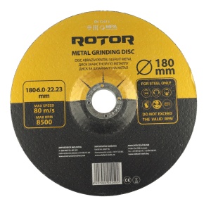 Disc abraziv pentru slefuit metal ROTOR 180*6,0*22,23 - Img 1