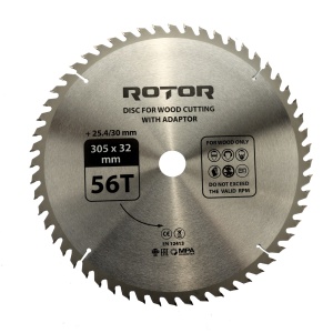 Disc taiat lemn ROTOR 305*32/30/25,4 cu adaptor 56T - Img 1
