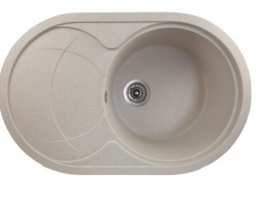 MIXXUS HB8310-G322 BEJ, chiuveta ovala bucatarie granit - Img 1