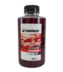 Ulei 0.5L, rosu amestec, motoare 2T, 30 ml/l, Elefant - Img 1