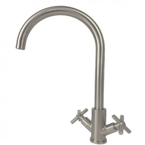 Baterie bucatarie MIXXUS DVE-011 din otel inoxidabil, Dubla comanda, Racorduri incluse - Img 3