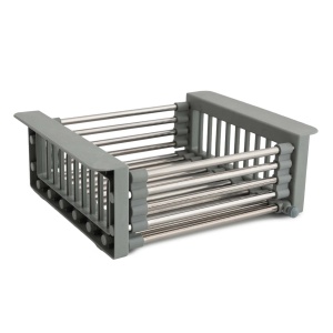 Scurgator extensibil 41x27 cm, gri pentru chiuveta, FLEKO - Img 2