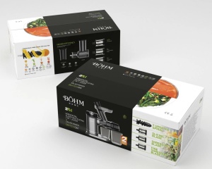 Storcător de fructe și legume cu presare la rece și răzătoare multifuncțională, 150 W,Material Fără BPA, BÖHM BM1533SM - Img 2