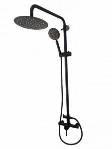 Coloana de dus MIXXUS SUS-003-J BLACK 20 cm baterie si para, monocomanda, furtun flexibil - Img 4