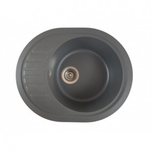MIXXUS HB8311-G228 GRI, chiuveta ovala bucatarie granit - Img 1