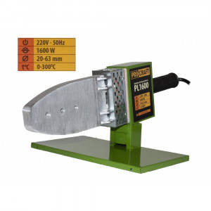 Plita PPR Procraft PL1600, 800 W, bacuri 20 25 32 40 50 63 mm, ciocan de lipit tevi PPR - Img 3
