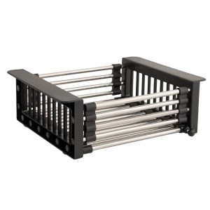 Scurgator extensibil 41x27 cm, negru pentru chiuveta, FLEKO - Img 2