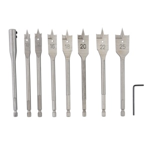 Set burghie plate pentru lemn 9 buc 10-25mm ROTOR RBP9 - Img 1