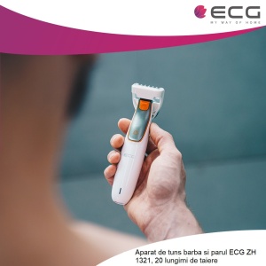 Aparat de tuns barba si parul ECG ZH 1321, 20 lungimi de taiere, baterie reincarcabila 1.2 V NiMh, 600 mAh - Img 2
