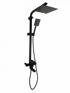 Coloana de dus Mixxus KUB-009-J NEGRU, 120 cm baterie si para, monocomanda, furtun flexibil - Img 1